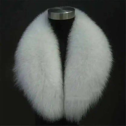 Natural Color Raccoon Fox Real Fur Collar Scarf Genuine Big Size Scarves Warp Shawl Neck Warmer Stole Muffler with Clip Loops #6
