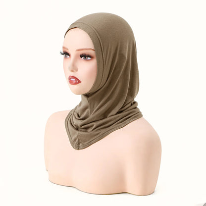 Soft Elasticity Modal Pull on Hijab Muslim Full Cover Neck Instant Hijab Islam Ready to Wear Hijab Scarf HeadWrap Ramadan Prayer