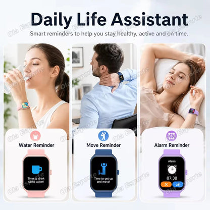 Men Women Smart Watch 2.01'' Waterproof Fitness Sports Watch Answer Call Sleep Sport Pedometer Information Alerts Smartwatch New