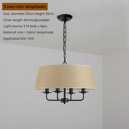 Modern Ceiling Chandeliers Stylish Simplicity Nordic Fabric Lampshade Living Room Dining Bedroom Home Decor Lightings Led Lights