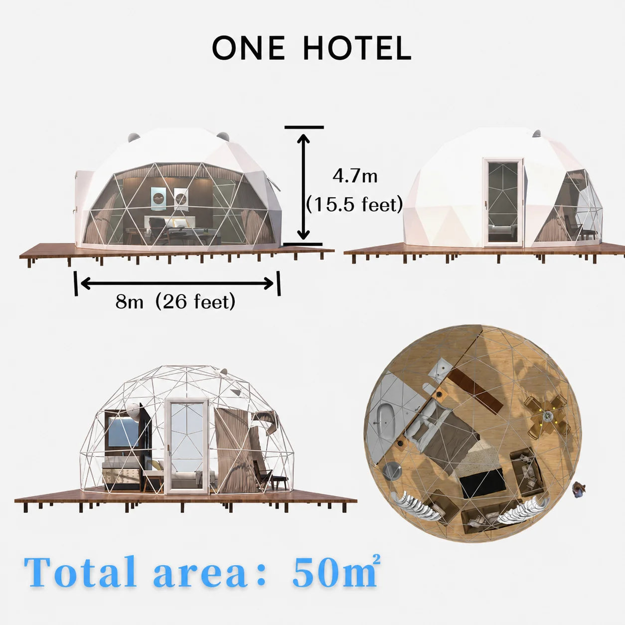 Luxury Geodesic Dome Tent Waterproof PVC Spherical Glamping House Transparent Bubble Tent For Resort Villa Commercial Rental