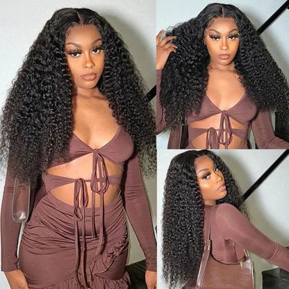 Geeta Curly Drawstring Wigs 13x6 Kinky Curly Lace Front Wig 13x4 Human Hair Lace Frontal Wigs Human hair for Women 4x4 5x5 Wig