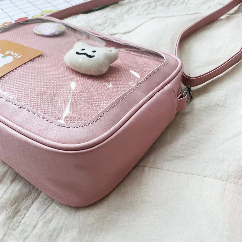 Female Ita Crossbody Bag Womens Transparent Messenger Bag Girls Cute-Lolita Shoulder Bags Teens Fashion Satchels Bag Ins