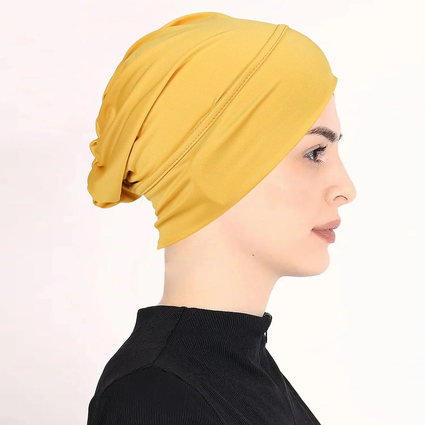 Soft Modal Inner Hijab Cap Muslim Stretch Turban Cap Islamic Underscarf Bonnet Hat Female Headband Tube Cap Turbante