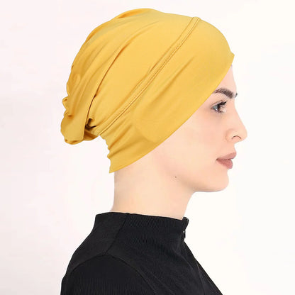 Soft Modal Inner Hijab Cap Muslim Stretch Turban Cap Islamic Underscarf Bonnet Hat Female Headband Tube Cap Turbante