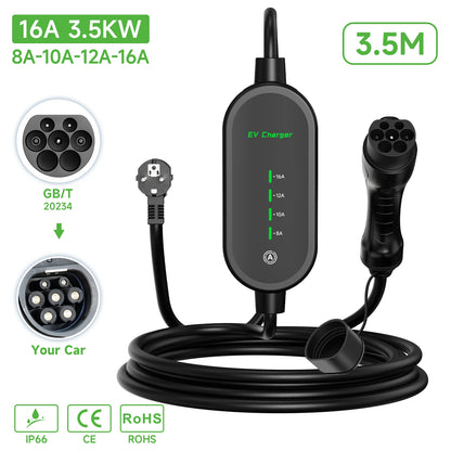 Puppyfc 3.5kw Electric Car Charger Type 2 Type 1 GBT Charging EV Charging Station Wallbox EVSE Charger Home EV Charger 16A