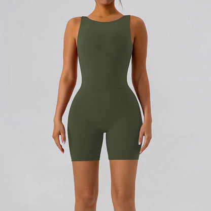 GACVGA Yoga Tracksuit Playsuit One Piece Sexy Fitness Rompers Workout Clothes Women Gym Sport Buttock Active Jumpsuit