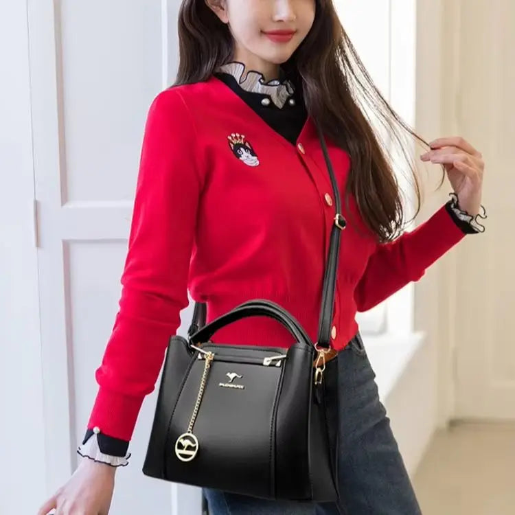 2024 Luxury Women Designer 3 Layers Shoulder Crossbody Sac Ladies Large Capacity Leather Handbags Shopper Brand Messenger Totes