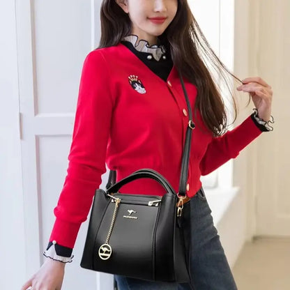 2024 Luxury Women Designer 3 Layers Shoulder Crossbody Sac Ladies Large Capacity Leather Handbags Shopper Brand Messenger Totes