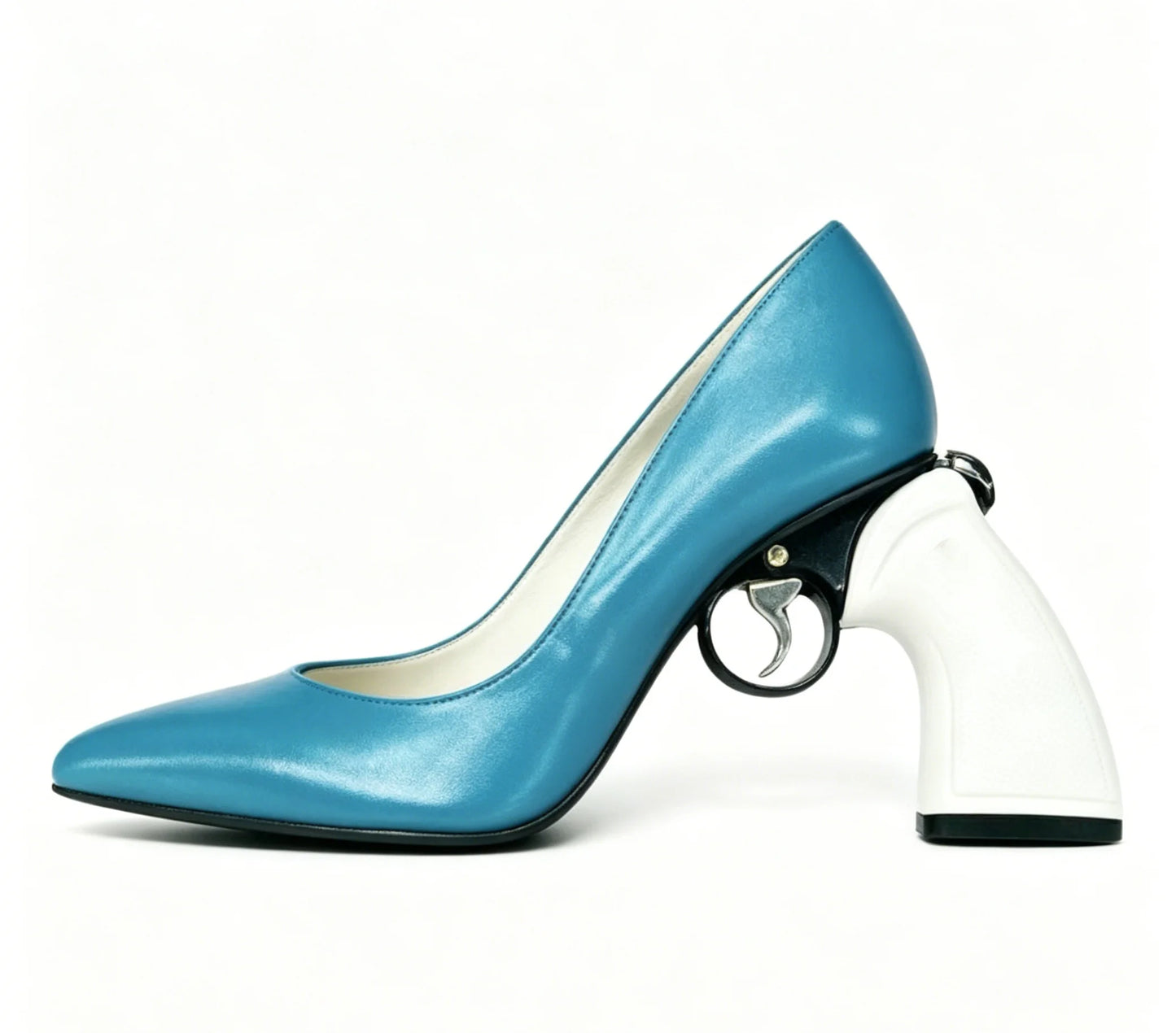 Doodle PU Leather Pointed Toe Women Pumps Shoes Strange Style High Heels Slip On Design Large Size Punk Shallow Shoes