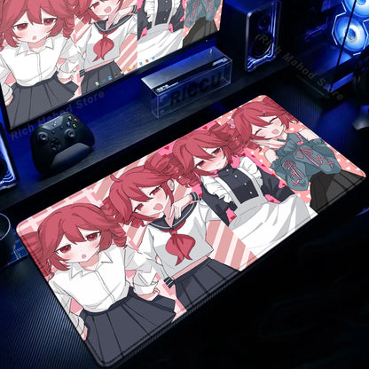 Cute Anime Girl K-Kasane Teto Mousepad Large Gaming Mouse Pad LockEdge Computer Keyboard Desk Mat PC Cabinet Tablepad XXL Mats