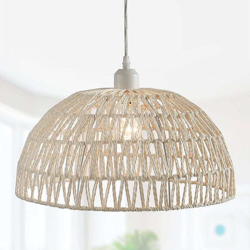 Newest Japanese-style Hemp Rope Woven Pendant Lights B&B Pastoral Restaurant Tea Room Inn Bar Bedroom Rattan Indoor Lighting Hot