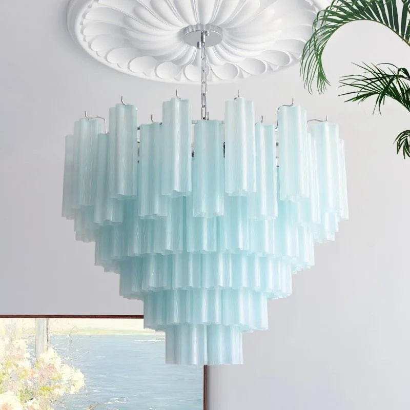 Designer Murano Ceiling Chandeliers Pink Colorful Glass LED Hanging Pendant Lights for Living Dining Room Bar Villa Art Lighting