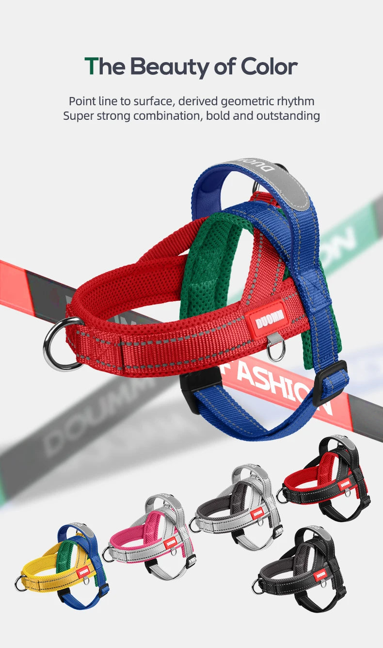 Dog Harness No Pull Saddle-Style Small Medium Dogs Walking No Choke Bichon Outdoor Safety Reflective Vest Pet Chest Harness