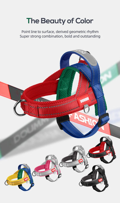 Dog Harness No Pull Saddle-Style Small Medium Dogs Walking No Choke Bichon Outdoor Safety Reflective Vest Pet Chest Harness