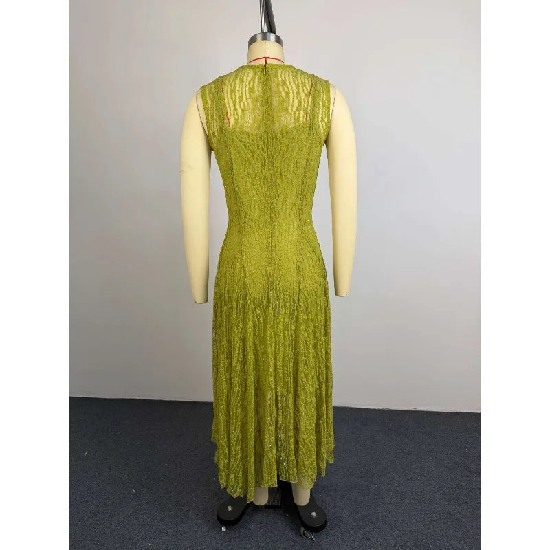 Elegant Sleeveless A-line Long Tank Dress for Women Summer 2026 Streetwear INS Education Party Cocktail Night Out Long Dresses