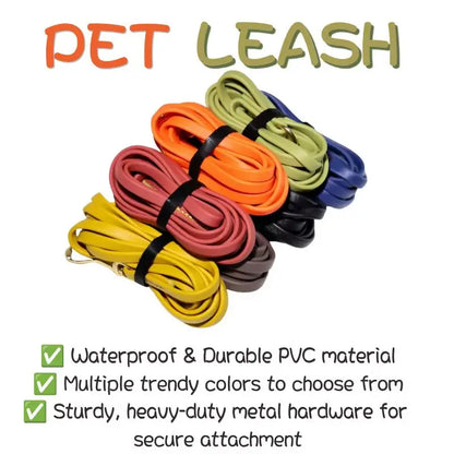1.5‑9M PVC Coated Dog Tracking Leash 1cm Width 4mm Thickness Waterproof Long Training Lead Brass Hook for Small Medium Dogs