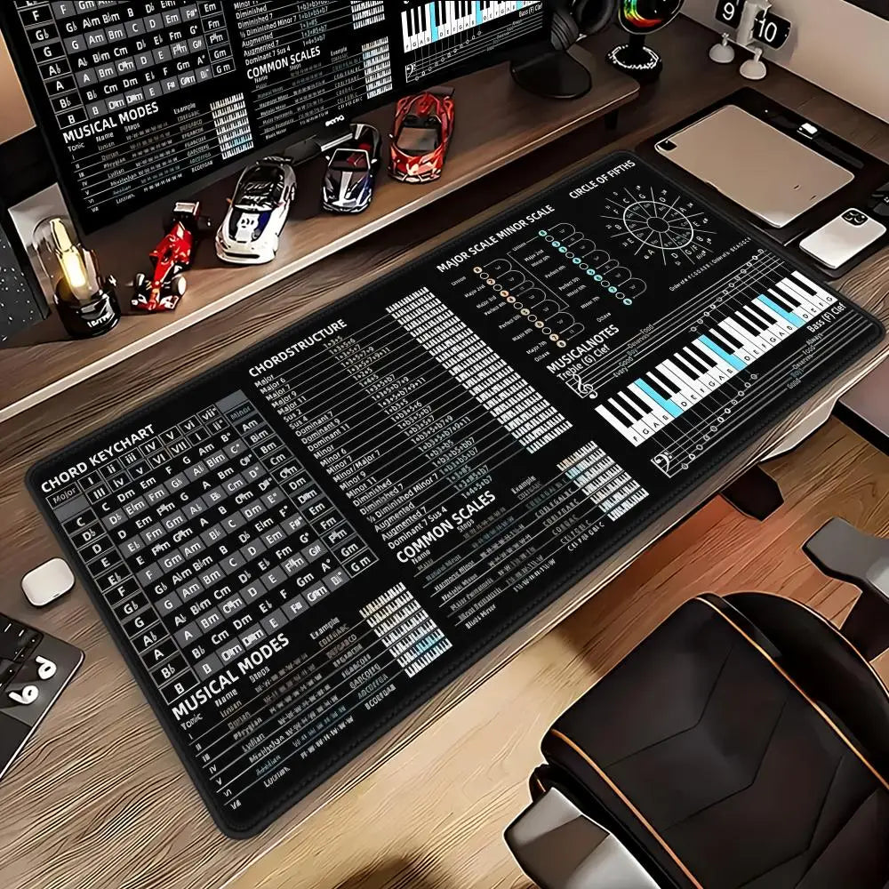 Music Theory Mouse Pad Shortcut Keys Mouse Pad Desk Mat Cheat Sheet HYBXAXC  Users Anti Slip Software Engineers Desk Pad