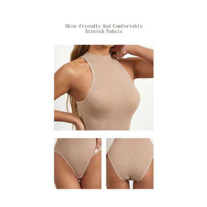 Women's SleevelessOuterwear withA Bottom Layer and Buckle for BodyShaping and Abdominal Compression One-piece T-shaped Shapewear