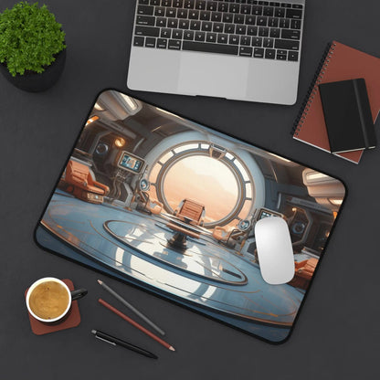 Spaceship Pattern Desk Mat, Elegant Office Desktop Decoration, Non-Slip Waterproof Gaming Mouse Pad, Perfect Gift for Friends