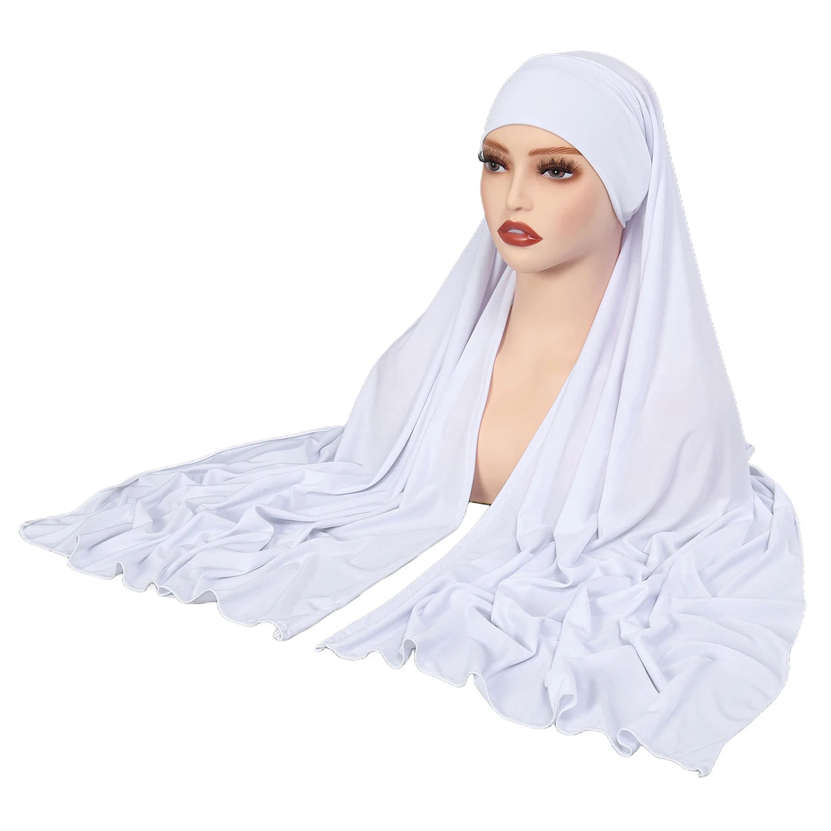 Crystal Hemp Women's Hijab Solid Color Muslim Ladies Turban Soft Elastic Headscarf Middle Eastern Head Wrap Head Scarf