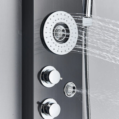 LED Shower Panel Tower System Rain Waterfall Shower Column With SPA Massage Temperature Screen athtub Water Mixer Tap Faucet Set