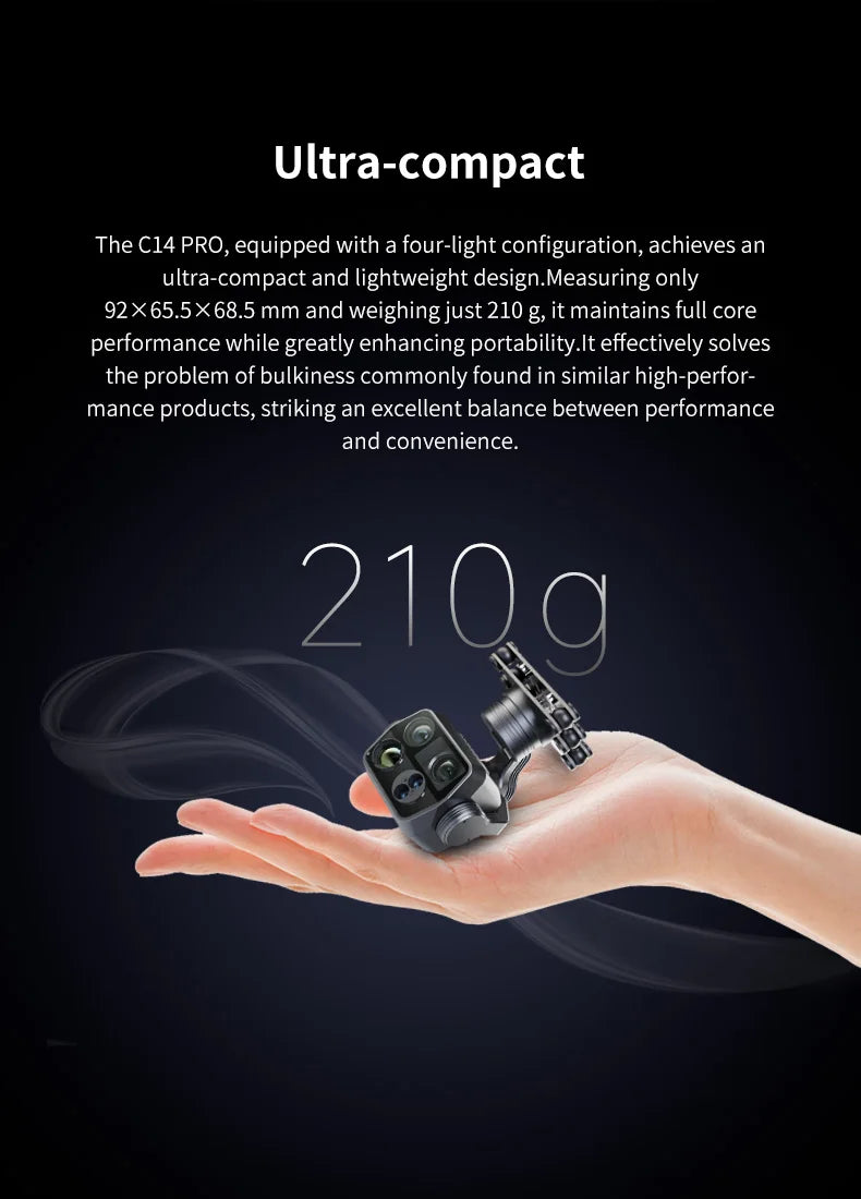Skydroid C14Pro Four-Light Pod, Three-Axis Stabilization, AI Tracking, Power Inspection and Security Drone Gimbal Camera