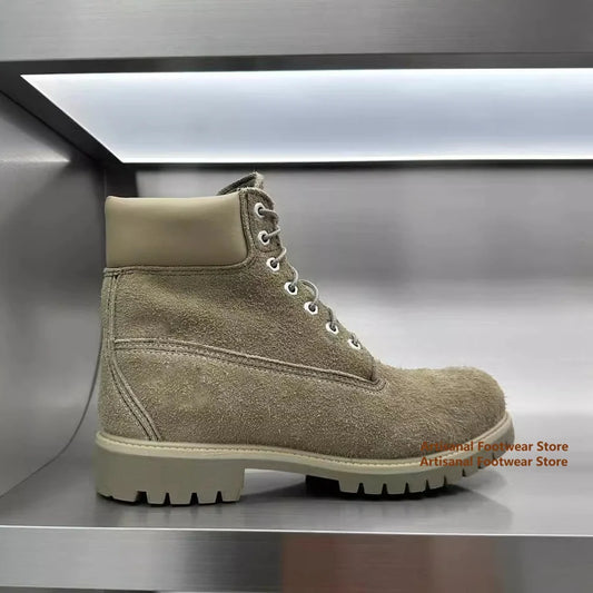 High-Top Big Toe Motorcycle Boots Men's Boots Lace-Up Trendy Outdoor Hiking Boots Designer Handmade Height Increased Men Boots