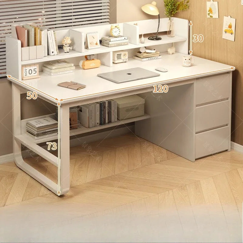 Firm Desk Simple Bookshelf Integrated Learning Desk Multi-purpose Office Computer Table And Chair Factory