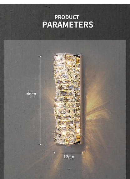 Luxury Crystal Wall Lamp Modern LED Sconce Chrome Gold Mirror Wall Light For Living Room Bedroom Aisle Indoor Decor Vanity Light
