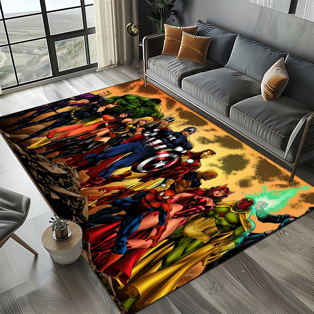 3D Marvel 27 Style Venom Captain SuperHero Carpet Rug for Bedroom Living Room Home Sofa Decoration,kids Large Decor Floor Mat HD