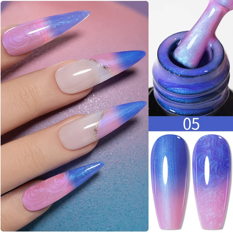 7.5ML Summer Fruit Series Cat Magnetic Gel Nail Polish Green Purple Pink Cat Eye Gel Soak Off UV Nail Art Varnish For Manicure
