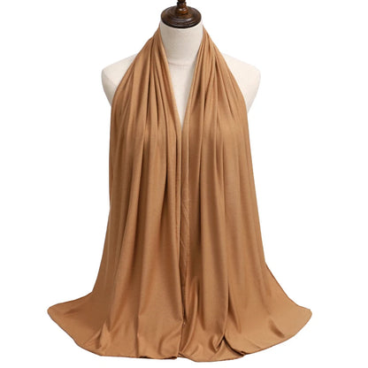 28Color Modal Cotton Jersey Hijab Scarf Ramadan Long Muslim Shawl Plain Solid Soft Turban Wraps For Women Headband