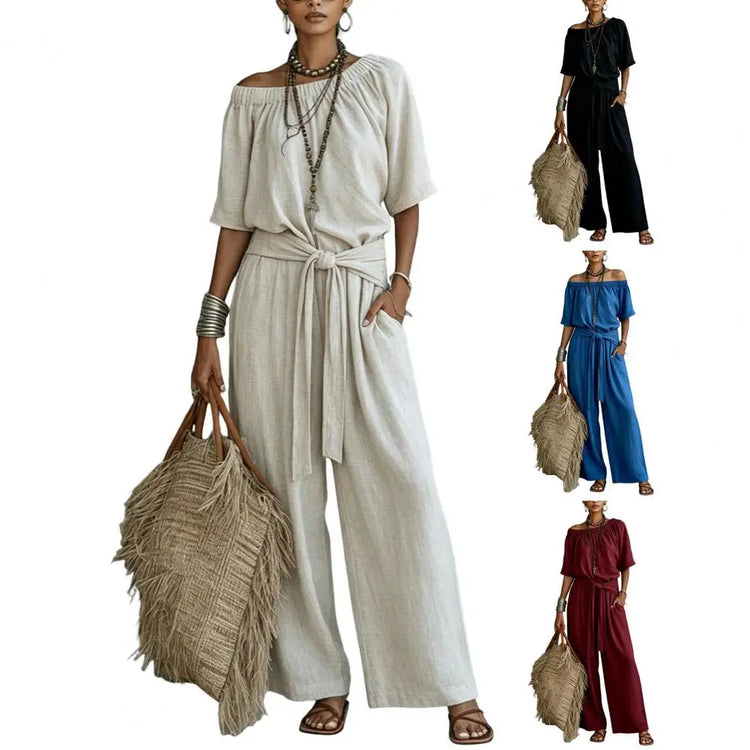 Jumpsuits Women V Neck Full Sleeve Rompers Lace Up Work Splice Long Pants One Piece Elegant Office Lady Streetwear Summer