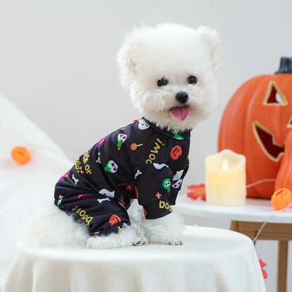 Girl Halloween Pajamas Apparel For Small Dogs Chest Closed Pet Indoor Home Wear Clothes Overall Tracksuit Chihuahua Yorkshire