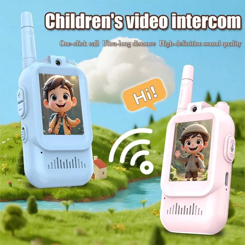 AIRITON Children's Video Walkie Talkies 2 Pack Rechargeable 2-inch High-definition Screen Voice Changer For Kids Gift Boys Girls