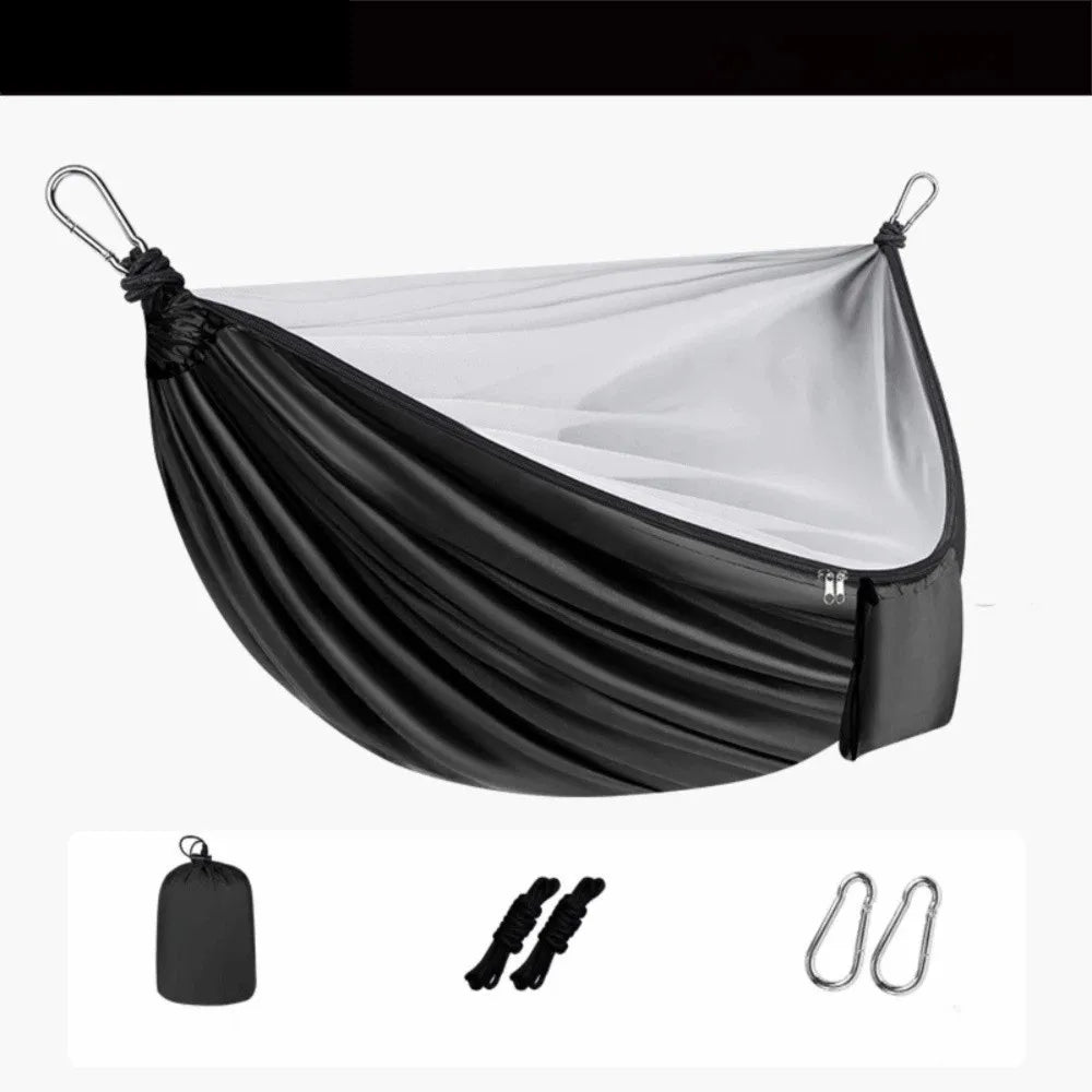 Relaxation Thickened Camping Hammock Anti-Mosquito 270x140cm Hanging Hammocks Anti Rollover Quick Setup Double Hammock Hiking