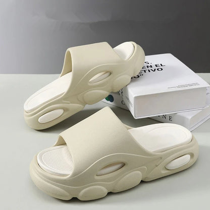 Comwarm New Men Summer Slippers Thick Sole House Non-slip Bathroom Shower Slides Outdoor Soft Cloud Fashion Beach Shoe Flip-flop