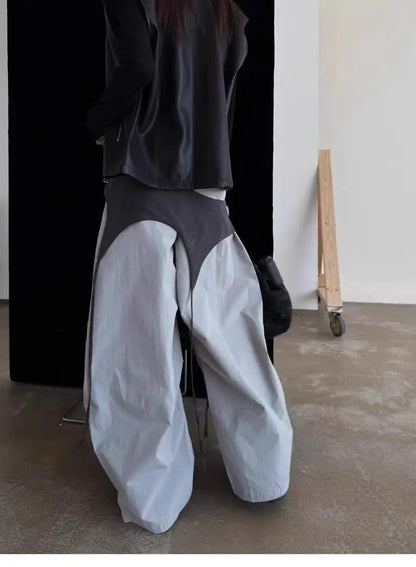 Women Y2K Wide Leg Cargo Pants 2026 Spring Cross-layer Straps Casual Hip Hop Dance Streetwear Trousers Baggy Vintage Fashion