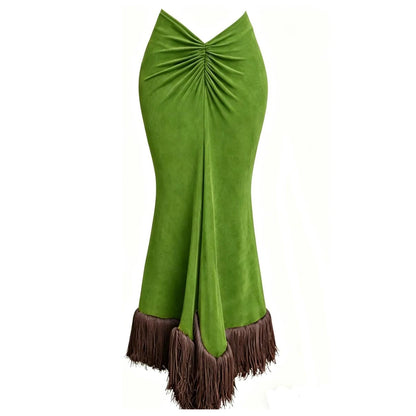 Beads 2Pcs Halter Swimsuit 2026 New Bandeau Biquini Sexy Bikini Women Swimwear Push Up Bathing Suits Female Long Skirt Beachwear