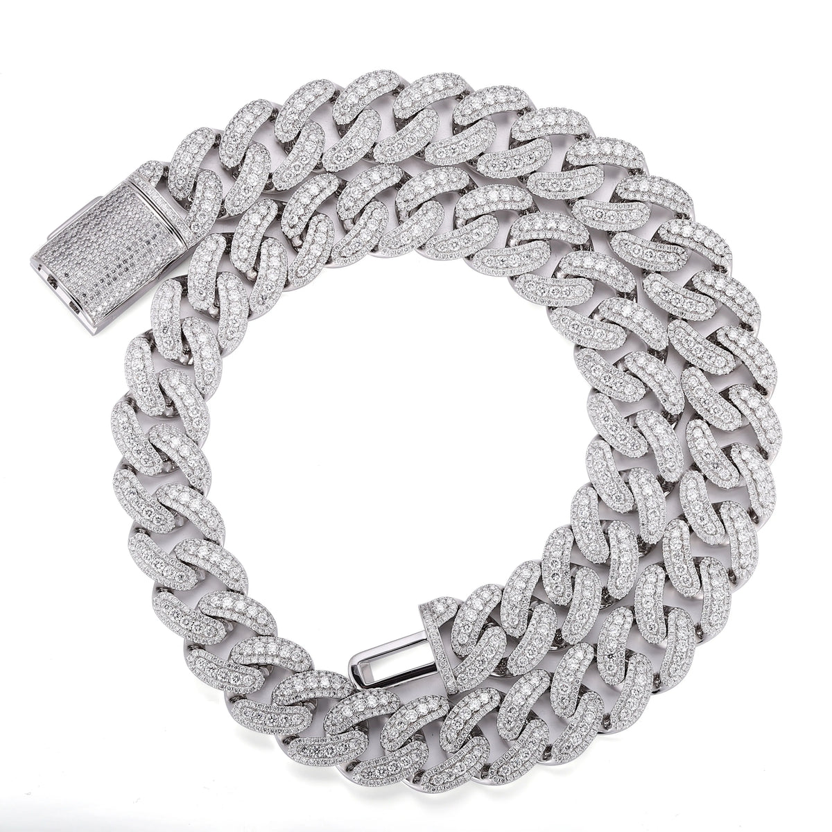 Moissanite Necklace For Men Iced Out Cuban Link Chain Hip Hop Jewelry For Party Nightclub Daily Wear Gift