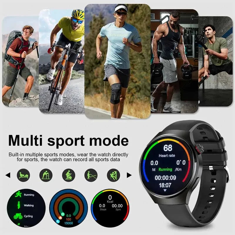 LAXASFIT 2026 New Smartwatch 1.52-inch HD Display Wireless Charging Bluetooth Calling Men's Sports Smart Watch
