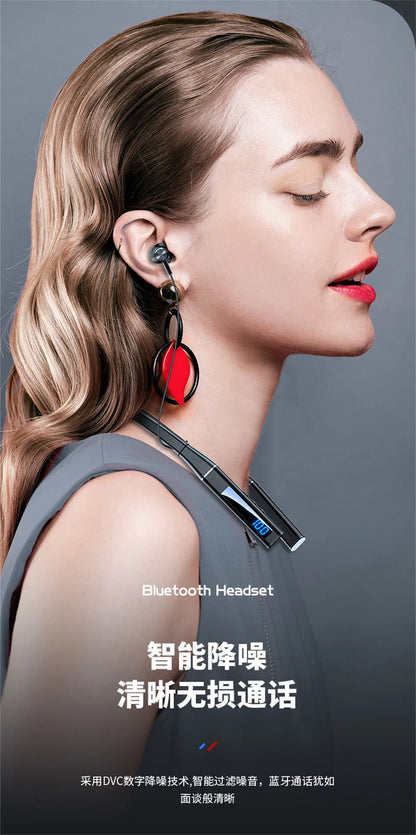 EARDECO 100 Hours Playback Bluetooth Headphone Bass Inear Wireless Headphones Neckband Earphones Headphones Sport Stereo TF Card