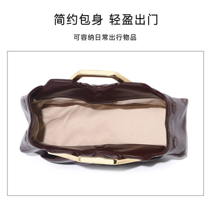Cross-border New Soft Leather Cloud Bag Niche Pleated Luxury Dinner  Versatile Women Underarm Shoulder Crossbody Daily Handbag