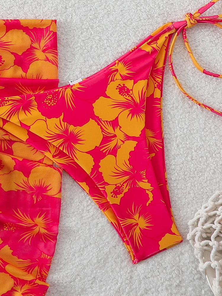 Sexy Swimsuit Women's Bikinis Swimwear Woman 2026 Bathing Suit 3 Piece Triangle Bikinis Sets Beach Dress Wear Cover Up Beachwear