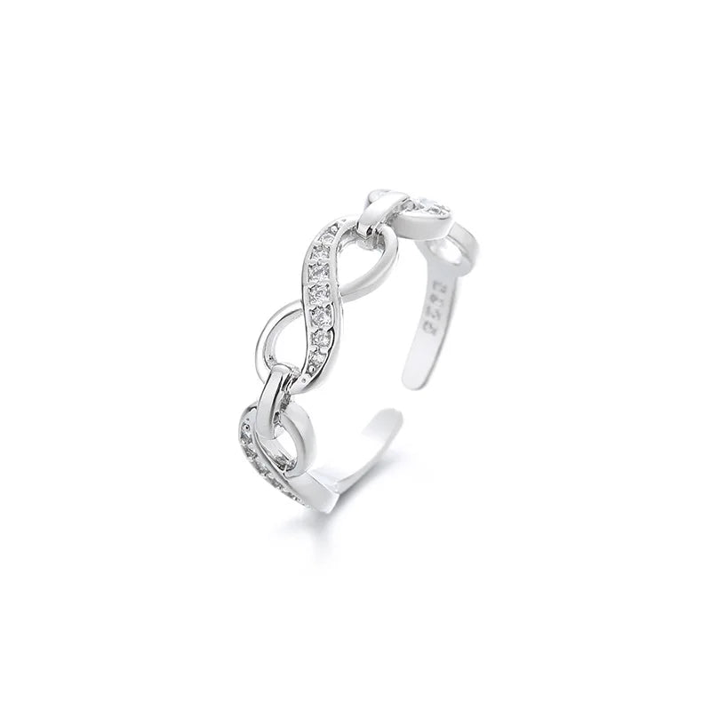 VENTFILLE 925 Sterling Silver Geometric Multilayer Round Bead Ring Female Fashion Punk Temperament Prevent Allergy Charm Jewelry