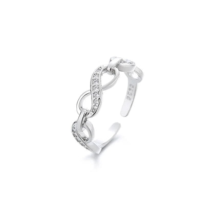 VENTFILLE 925 Sterling Silver Geometric Multilayer Round Bead Ring Female Fashion Punk Temperament Prevent Allergy Charm Jewelry