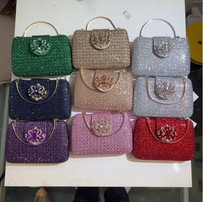 XIYUAN Lady Crystals Evening Bags Women 2024 Sparkling Diamond Evening Handbags Metal Clutch Purses And Handbag Wedding Purse