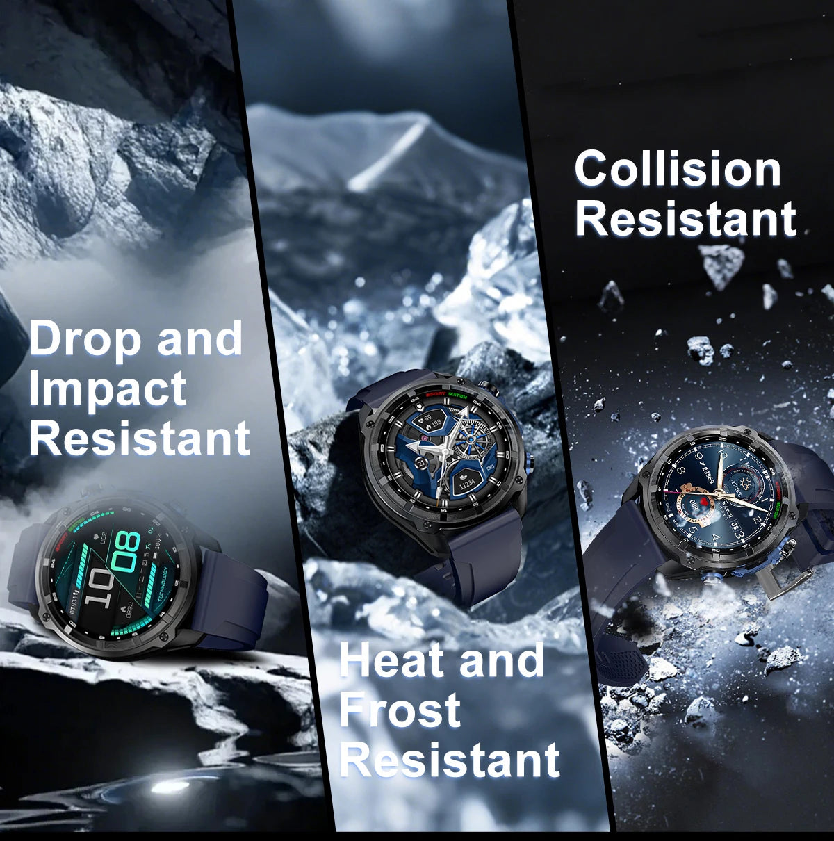 2025 New Tactical Smartwatch Built-in GPS Offline Map 4GB Memory 5ATM IP69K Swimming Waterproof Men Militray Smart Bracele
