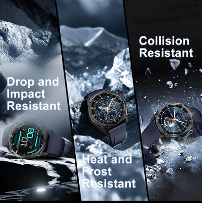 2025 New Tactical Smartwatch Built-in GPS Offline Map 4GB Memory 5ATM IP69K Swimming Waterproof Men Militray Smart Bracele